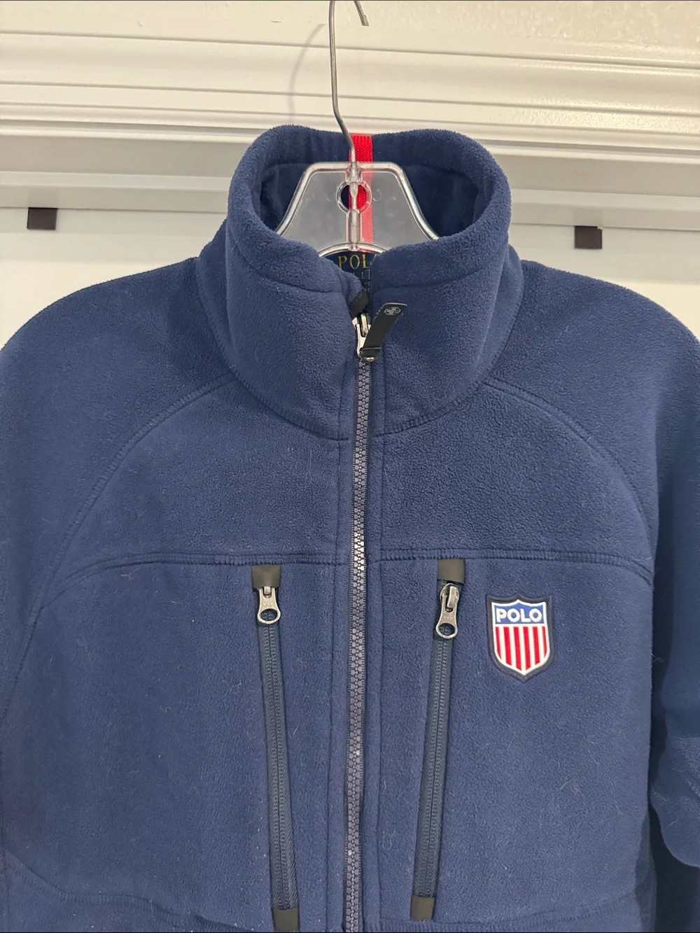 Polo by Ralph Lauren Navy Full-Zip Fleece Jacket with Crest